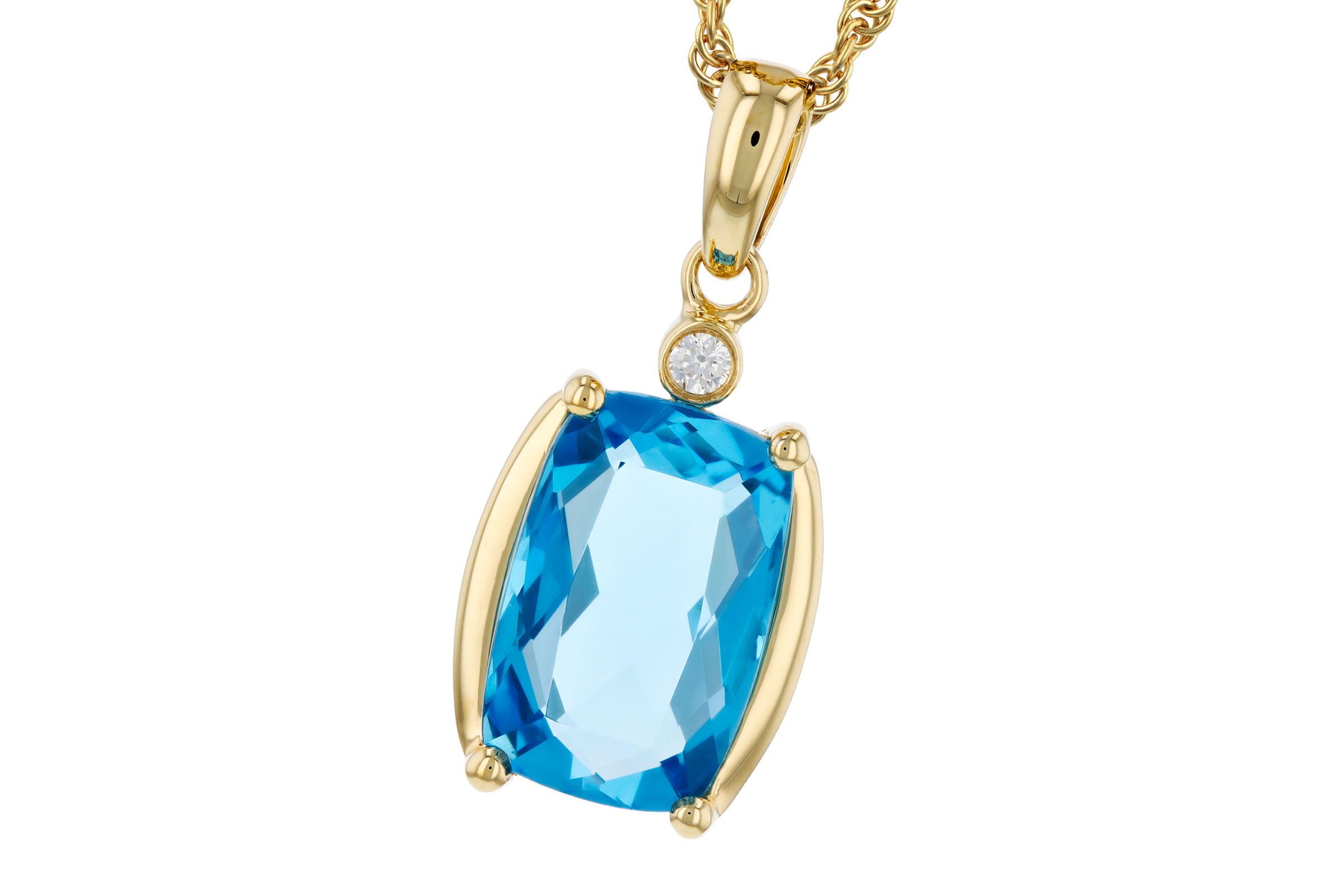 L330-65740: NECKLACE 2.88 BLUE TOPAZ 2.90 TGW (11x7MM BT)