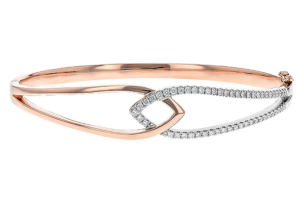 M244-34894: BANGLE BRACELET .50 TW (ROSE & WG)