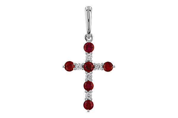 M329-74876: PENDANT .34 TW RUBY .42 TGW
