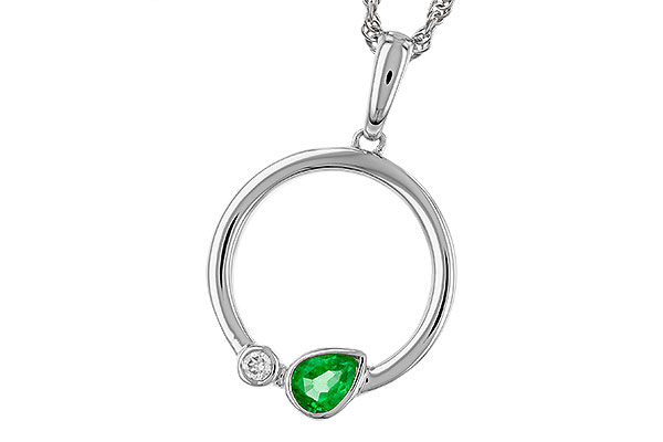 M329-74885: NECKLACE .20 EMERALD .22 TGW
