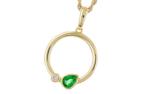 M329-74885: NECKLACE .20 EMERALD .22 TGW
