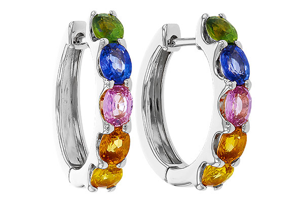 M329-75749: EARRINGS 2.20 TW MULTI-COLOR SAPPHIRE