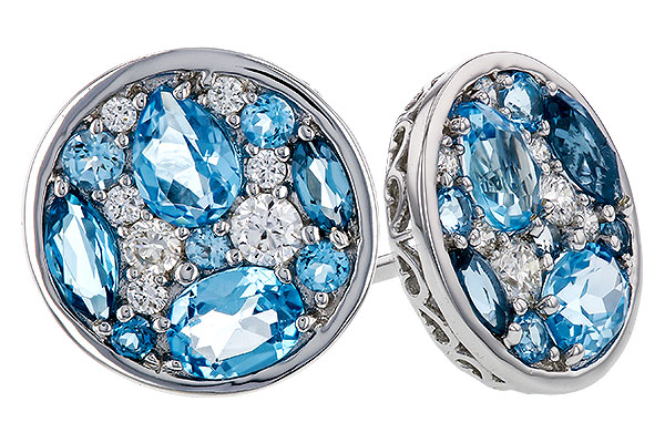 M329-76667: EARRINGS 1.02 TW BLUE TOPAZ 1.18 TGW