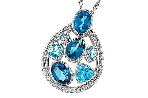 M329-78494: NECKLACE 3.23 TW BLUE TOPAZ 3.38 TGW