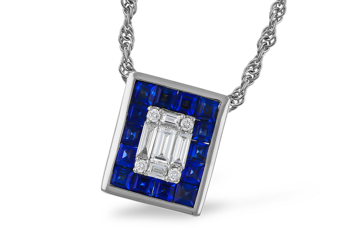 M329-80321: NECKLACE .84 SAPPHIRE TW 1.02 TGW