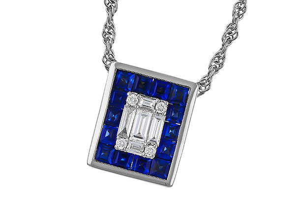 M329-80321: NECKLACE .84 SAPPHIRE TW 1.02 TGW