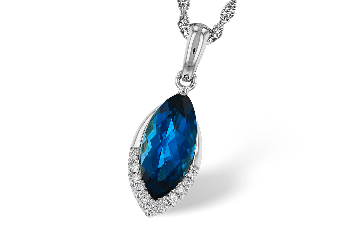 M329-80358: NECK 2.14 LONDON BLUE TOPAZ 2.20 TGW (12x6MM MQ)