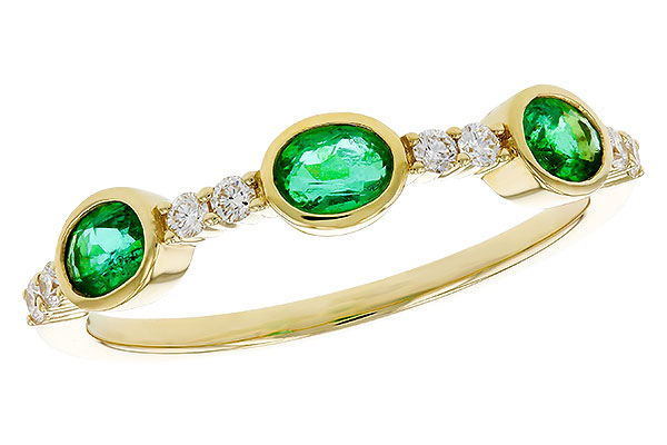 M329-81185: LDS WEDDING RG .46 TW EMERALD .58 TGW