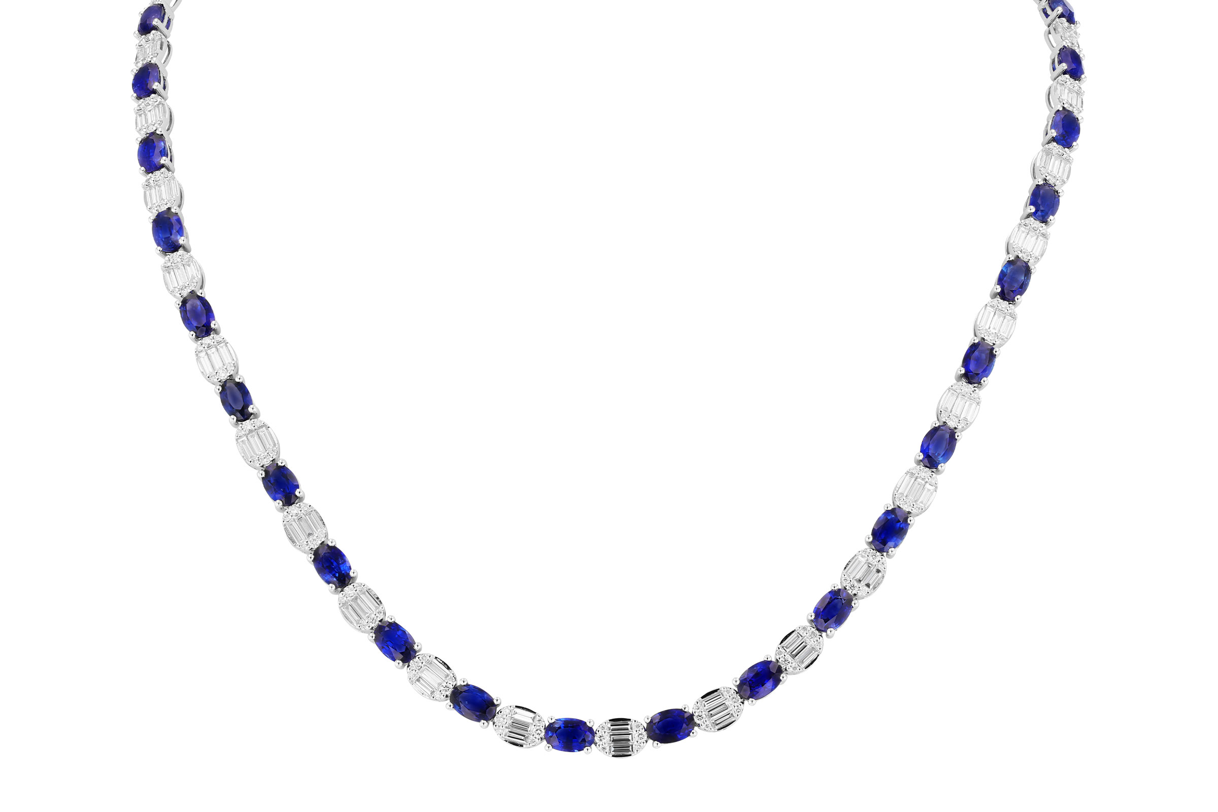 M330-65730: NECKLACE 17.68 TW SAPPHIRE 21.82 TGW (17")